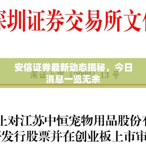 安信證券最新動(dòng)態(tài)揭秘，今日消息一覽無(wú)余