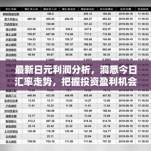 最新日元利潤分析，洞悉今日匯率走勢(shì)，把握投資盈利機(jī)會(huì)
