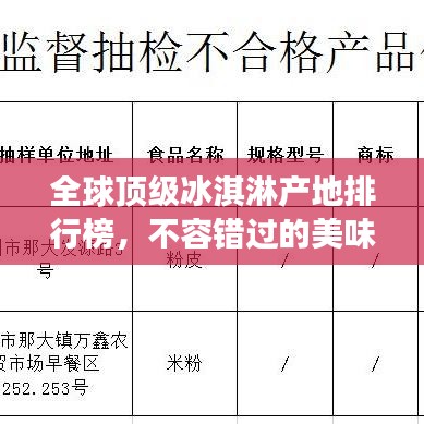 全球頂級(jí)冰淇淋產(chǎn)地排行榜，不容錯(cuò)過的美味之旅！