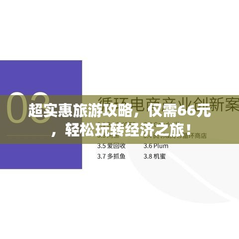 超實惠旅游攻略，僅需66元，輕松玩轉(zhuǎn)經(jīng)濟之旅！